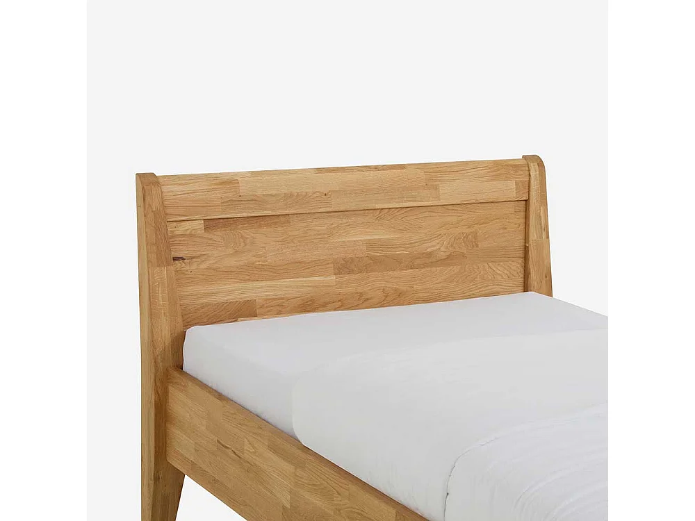 Singlebett aus Wildeiche Massivholz Komforthöhe
