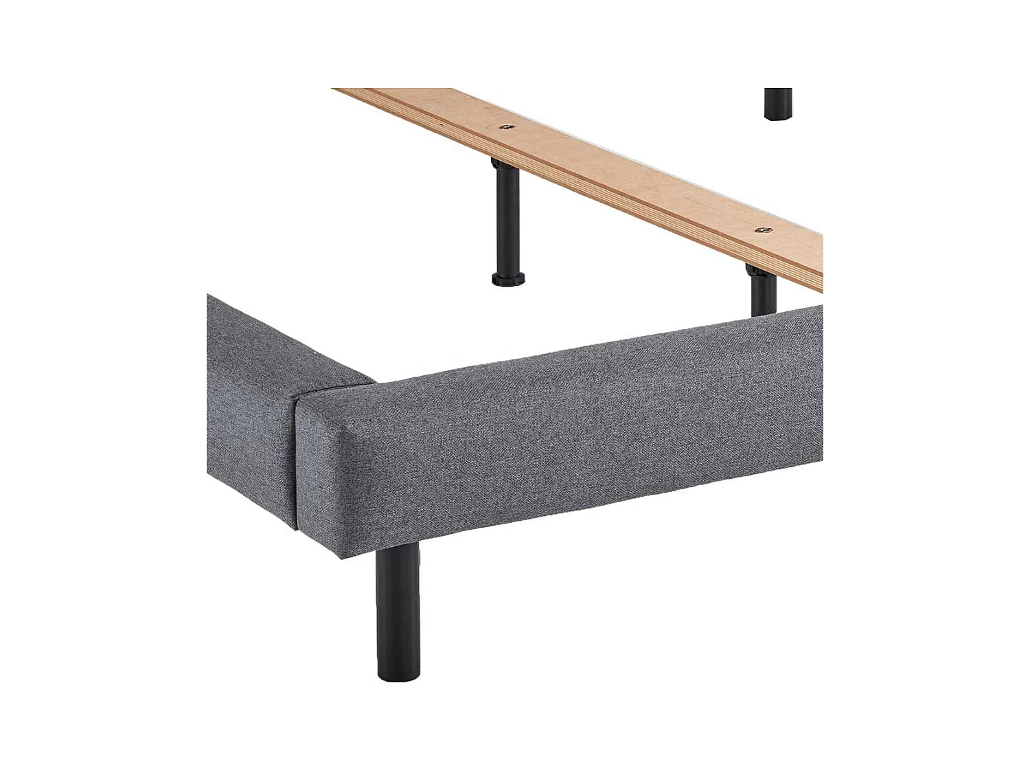 Niedriges Bett Polster Hellgrau in modernem Design 102 cm Kopfteil