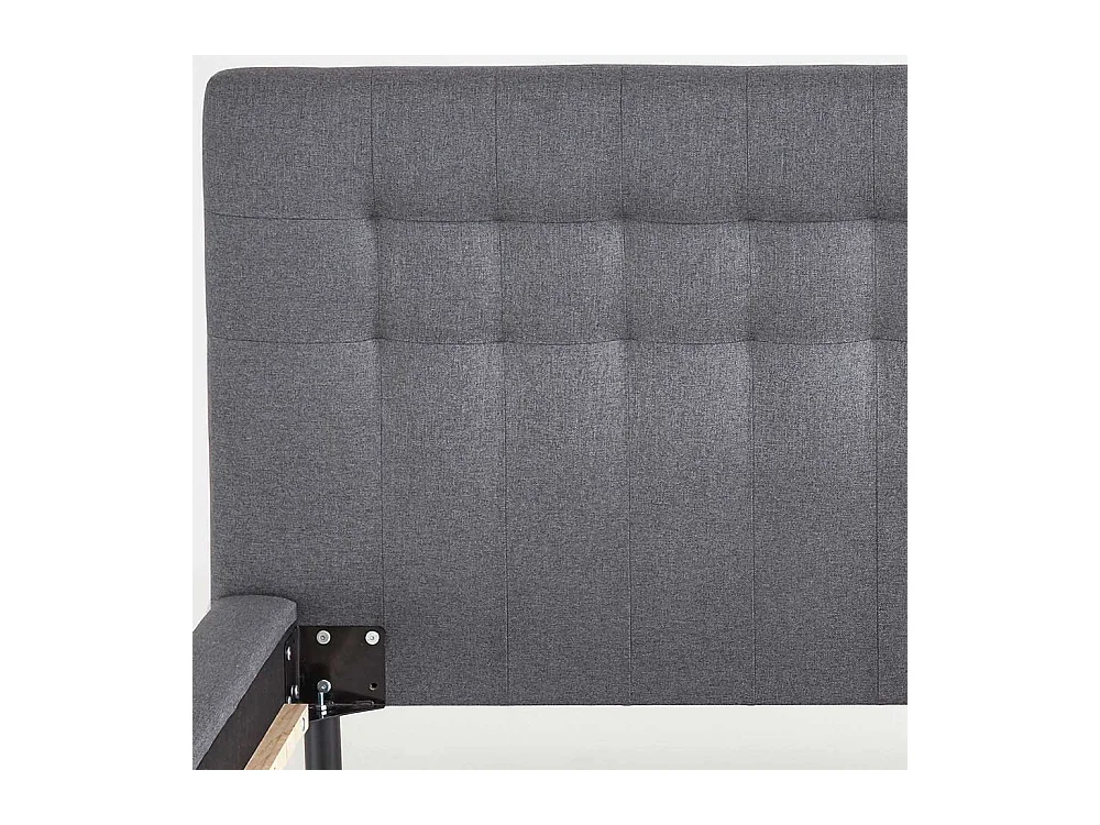 Niedriges Bett Polster Hellgrau in modernem Design 102 cm Kopfteil