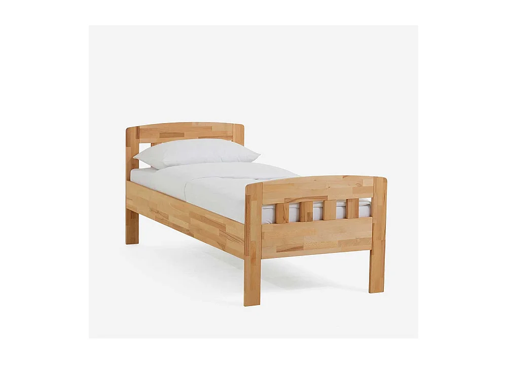 Komfortbett aus Kernbuche Massivholz mit Nachttisch (zweiteilig)