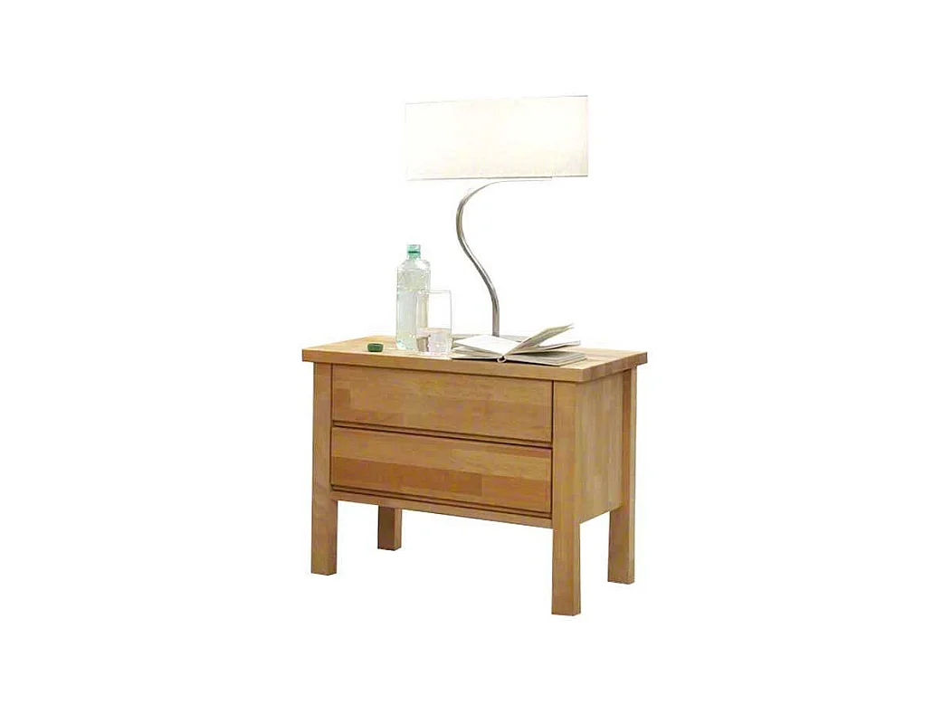 Komfortbett aus Kernbuche Massivholz mit Nachttisch (zweiteilig)