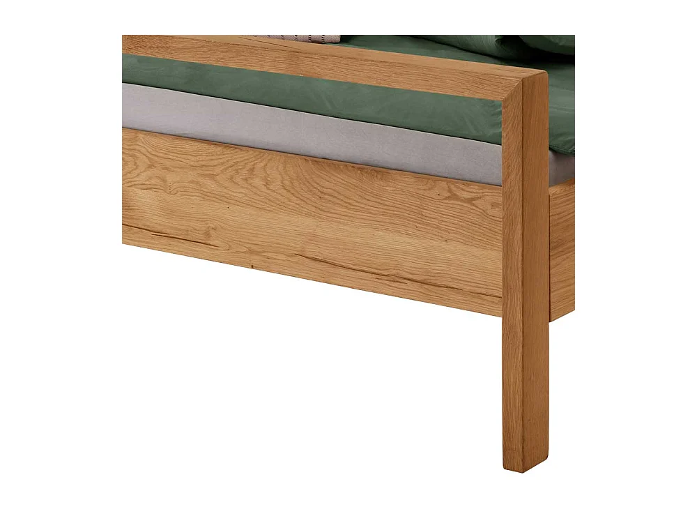 Massivholz 140 cm Bett in Wildeichefarben 41 cm Einstiegshöhe