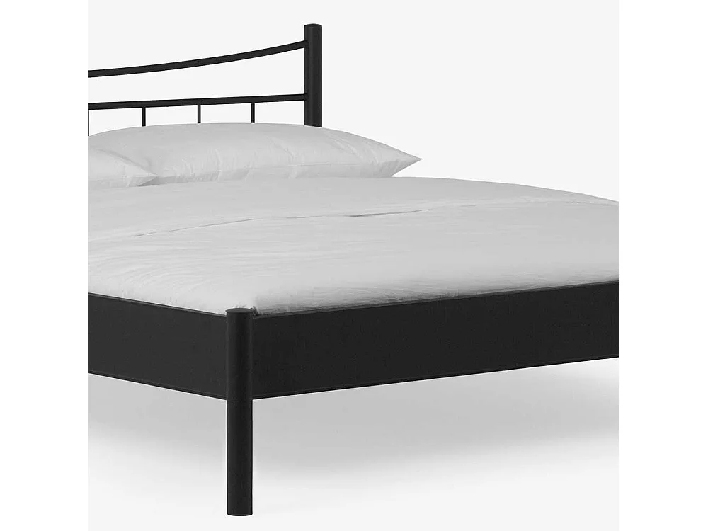 Bett aus Eisen Schwarz mit Nachttisch (zweiteilig)