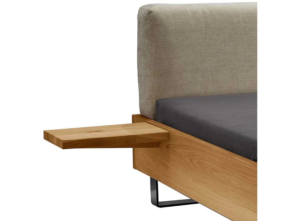 Massivholzbettgestell mit Polster im Loft Stil 45 cm Einstiegshöhe (dreiteilig)