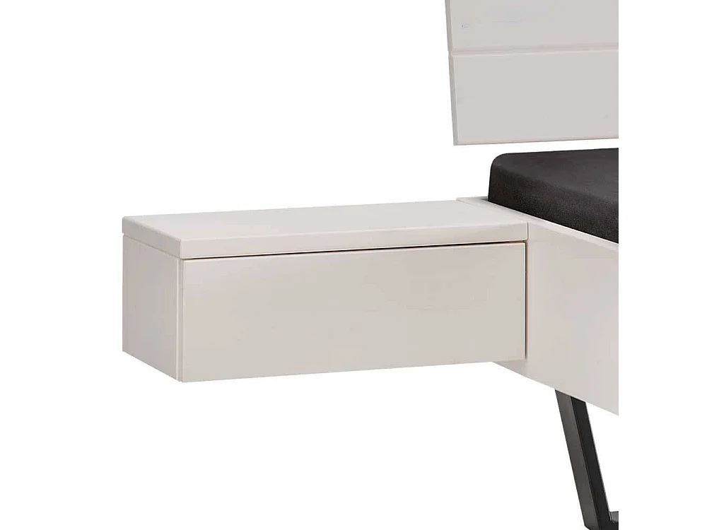 Holzbett Doppelbett modern in Weiß aus Kiefer Massivholz