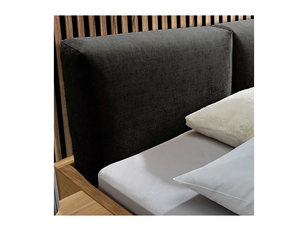 Luxus Doppelbett aus Wildeiche Massivholz Industry und Loft Stil (dreiteilig)