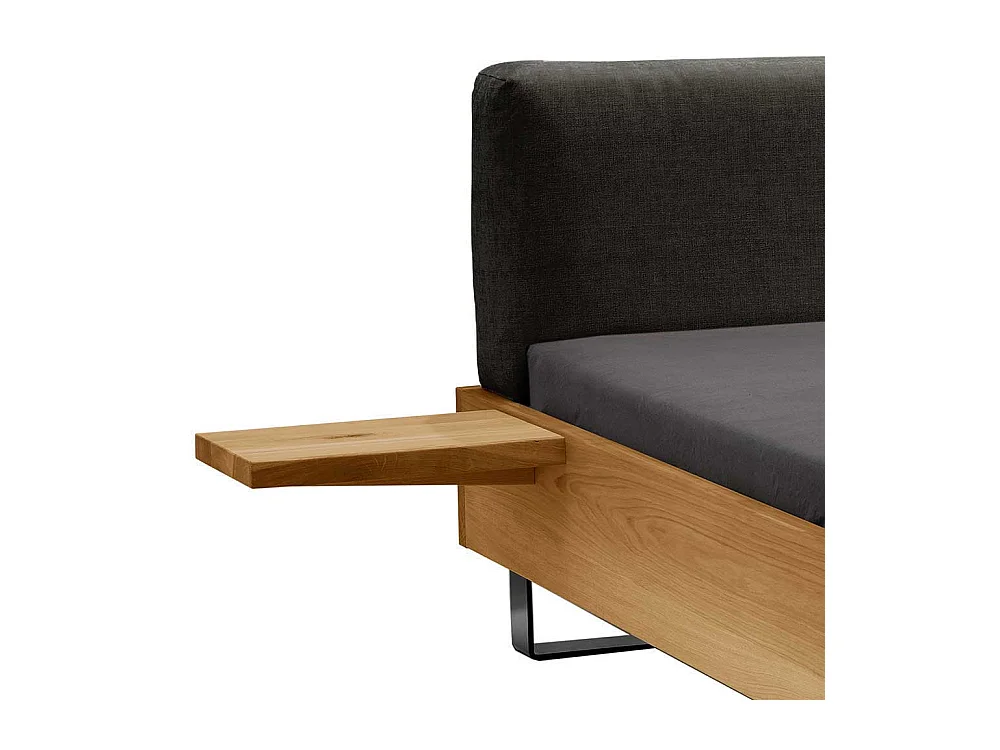 Luxus Doppelbett aus Wildeiche Massivholz Industry und Loft Stil (dreiteilig)