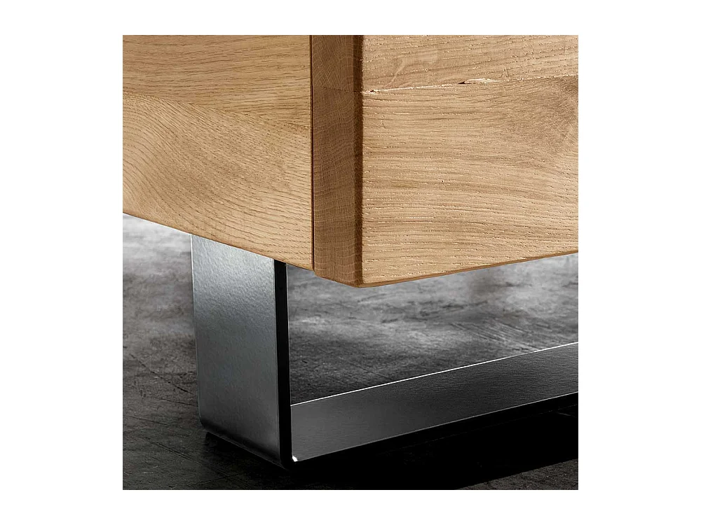 Luxus Doppelbett aus Wildeiche Massivholz Industry und Loft Stil (dreiteilig)