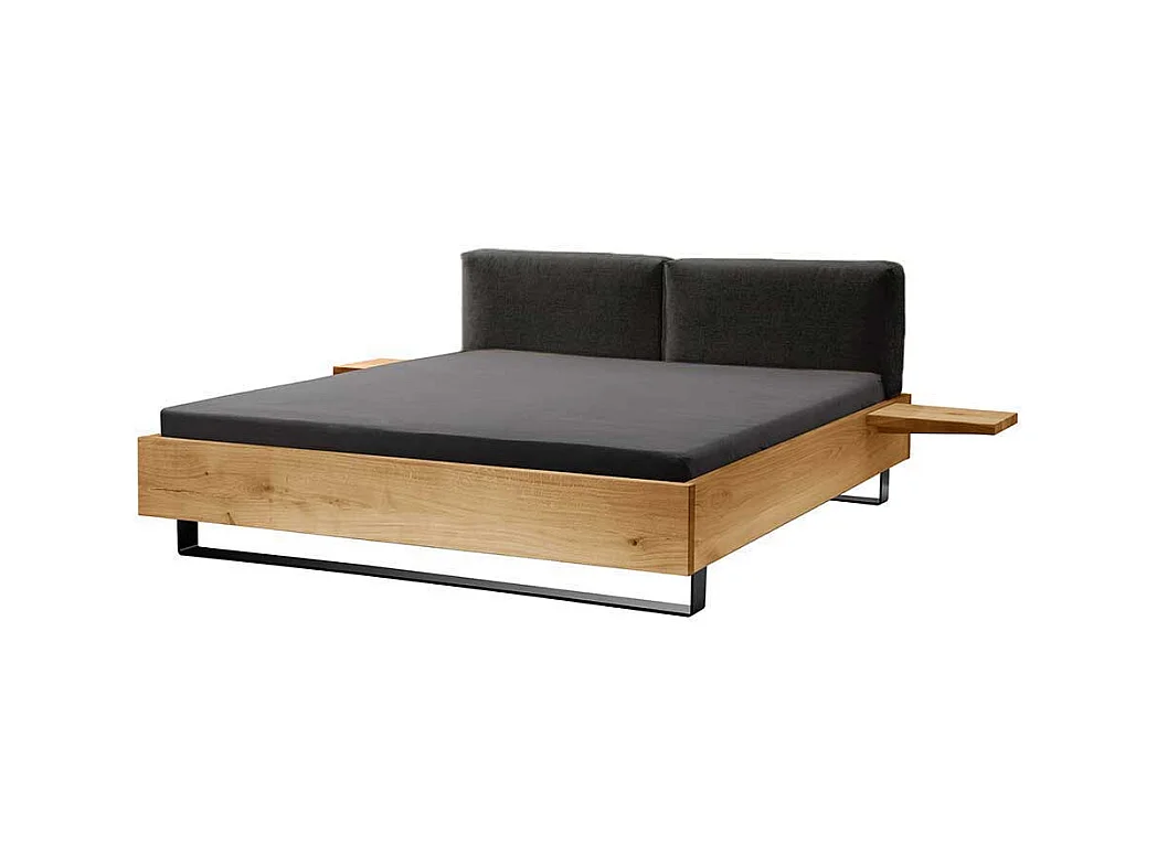Luxus Doppelbett aus Wildeiche Massivholz Industry und Loft Stil (dreiteilig)