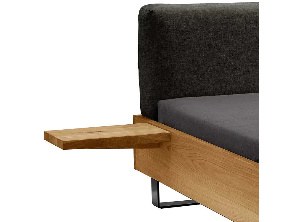 Luxus Doppelbett aus Wildeiche Massivholz Industry und Loft Stil (dreiteilig)