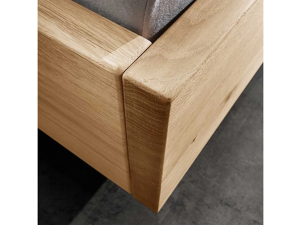 Luxus Doppelbett aus Wildeiche Massivholz Industry und Loft Stil (dreiteilig)