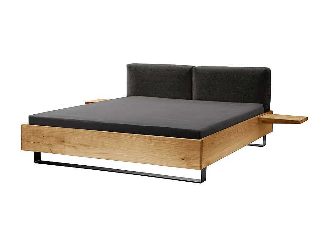 Luxus Doppelbett aus Wildeiche Massivholz Industry und Loft Stil (dreiteilig)