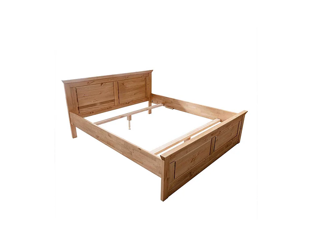 Kiefernholz Bett in Eichefarben gebeizt und geölt Nachtkommoden (dreiteilig)