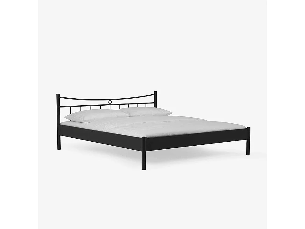 Bett in Schwarz pulverbeschichtet Eisen