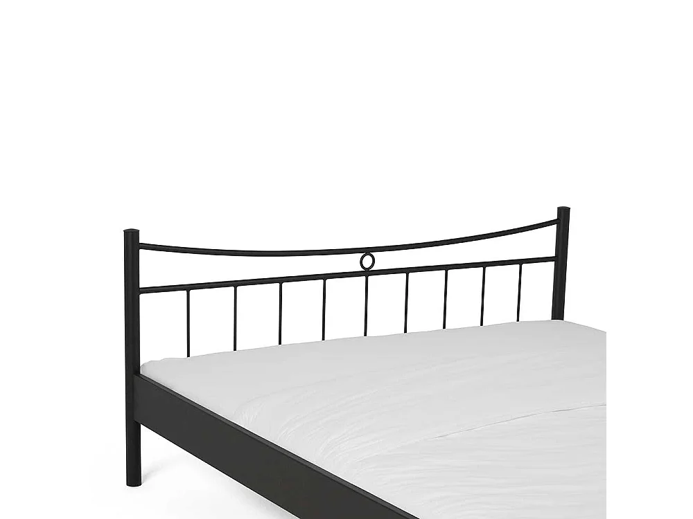 Bett in Schwarz pulverbeschichtet Eisen