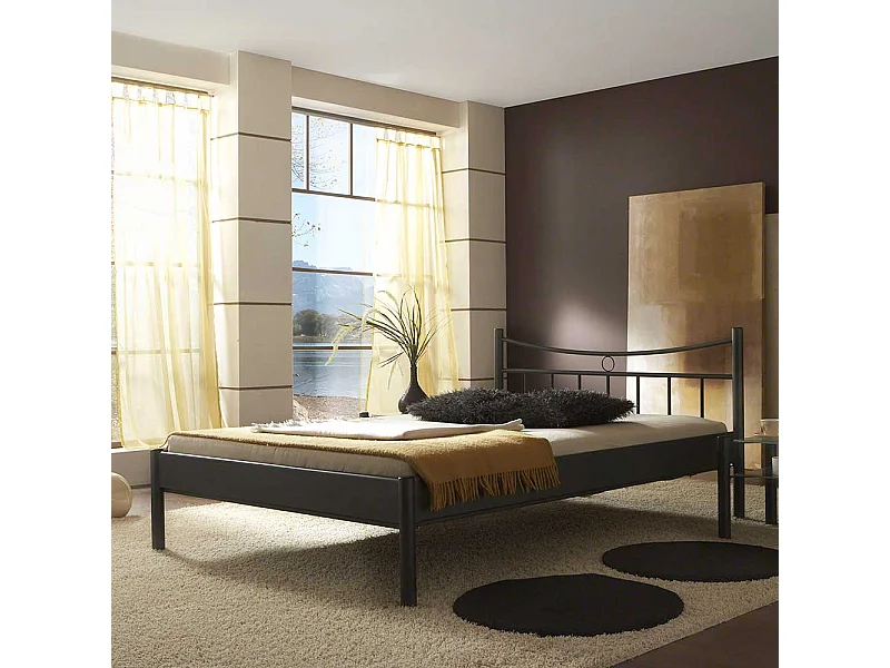 Bett in Schwarz pulverbeschichtet Eisen