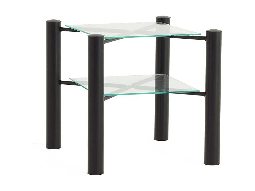 Metall Doppelbett mit Nahchttischen Eisen Schwarz (dreiteilig)