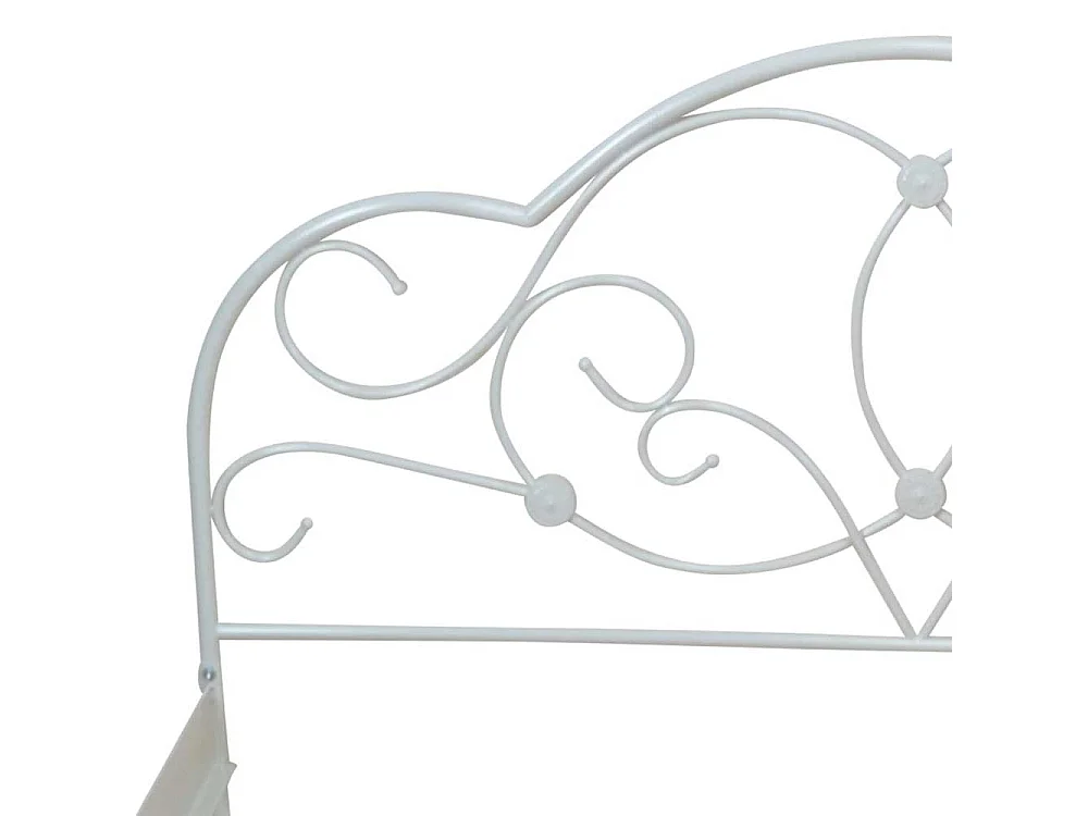 Bett in Creme Weiß Stahl