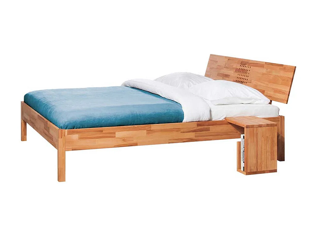 Doppelbett in Kernbuchefarben Anstecktische