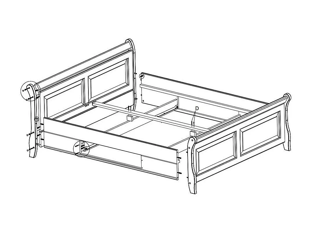 Doppelbett aus Kiefer Massivholz Landhaus