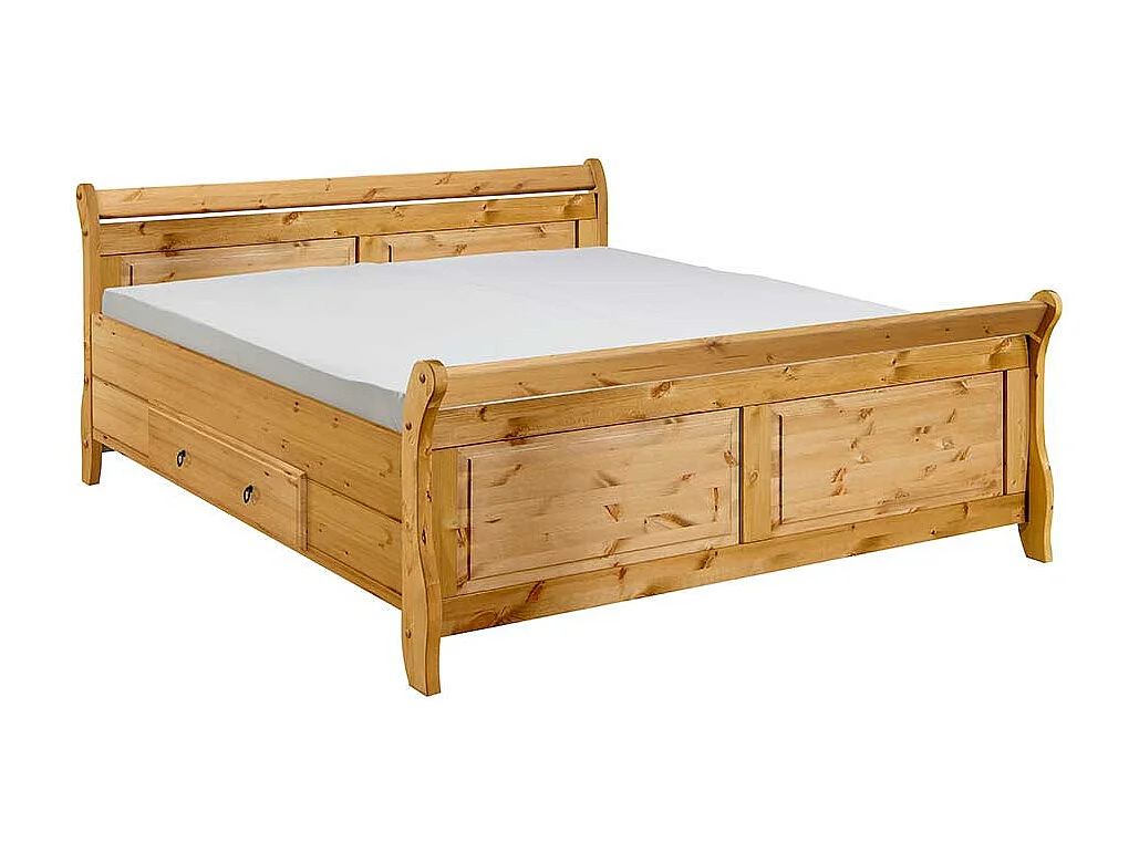 Doppelbett aus Kiefer Massivholz Landhaus