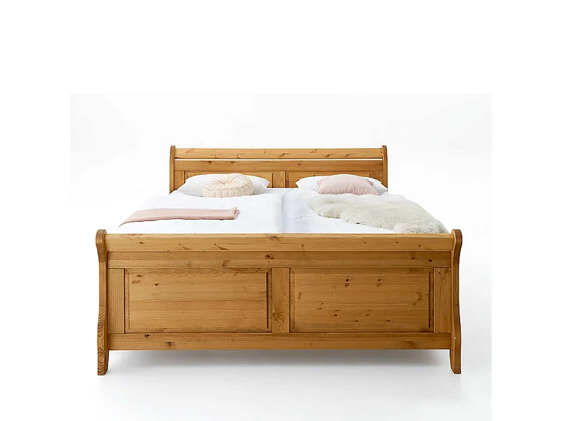 Doppelbett aus Kiefer Massivholz Landhaus