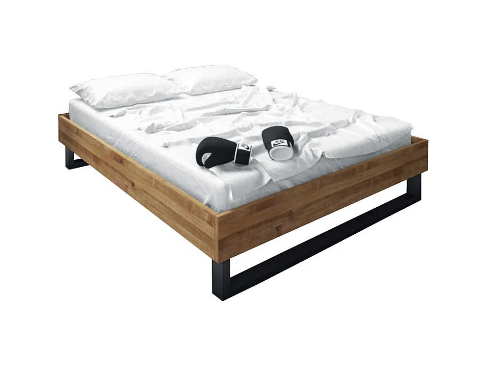 Massivholzbett ohne Kopfteil Wildeiche geölt