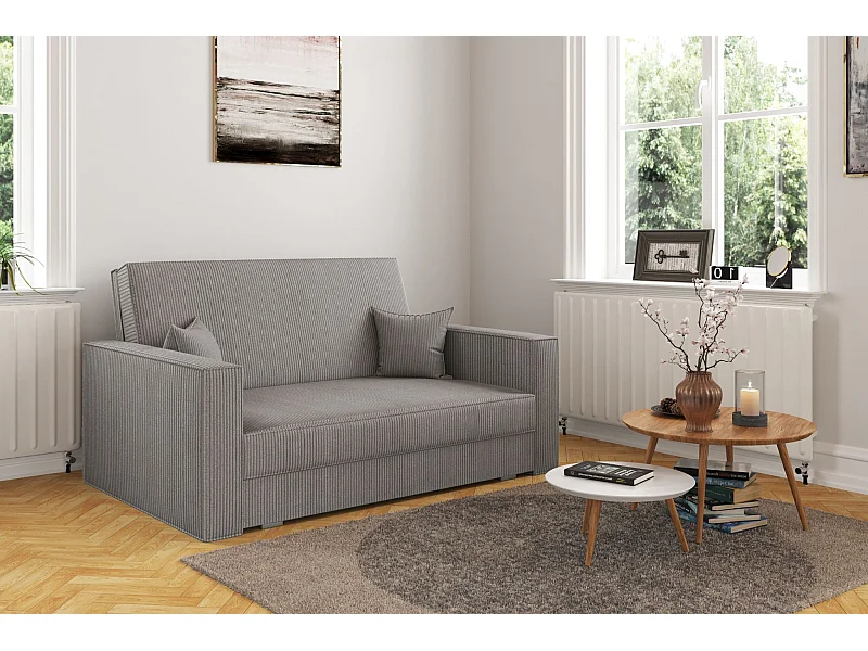 Canapé convertible classique AMERICA - Tissu Poso Gris