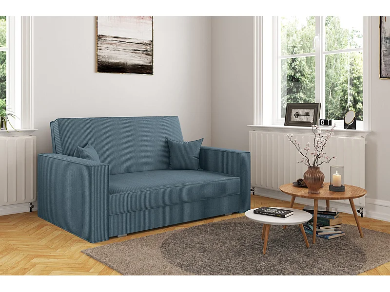 Klassieke slaapbank, AMERICA - stof Poso Blue