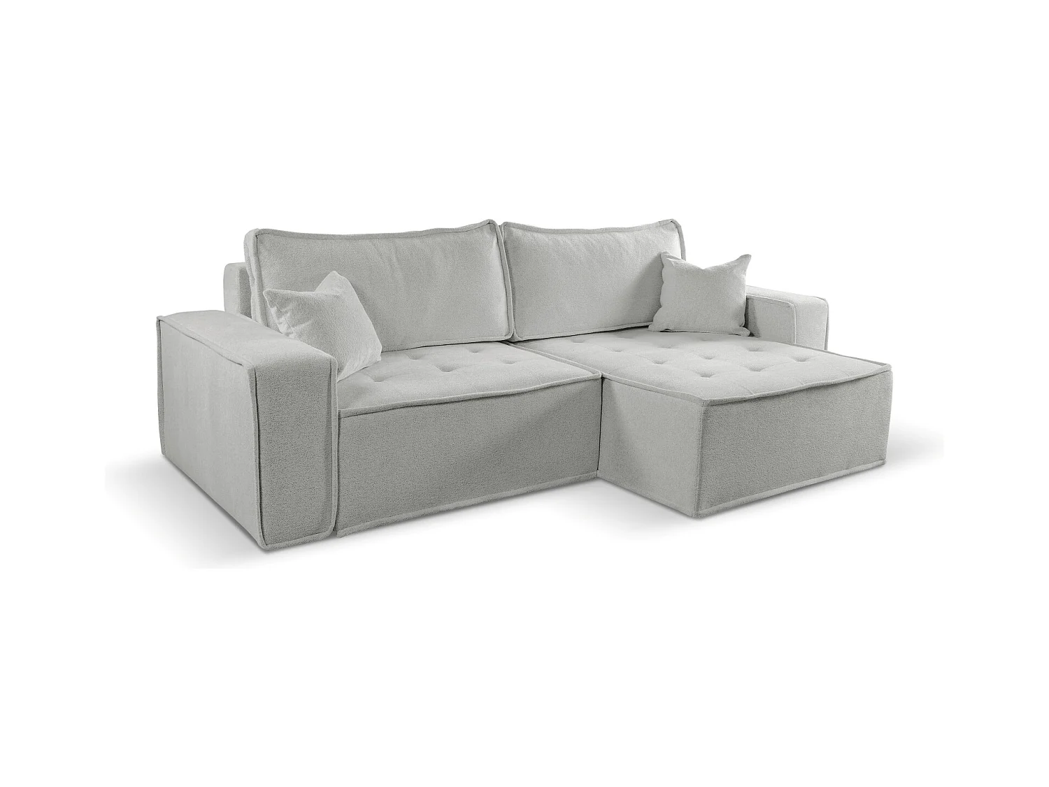 Canapé d'angle Bohoo en L avec convertible, tissu Raven, beige foncé, droite