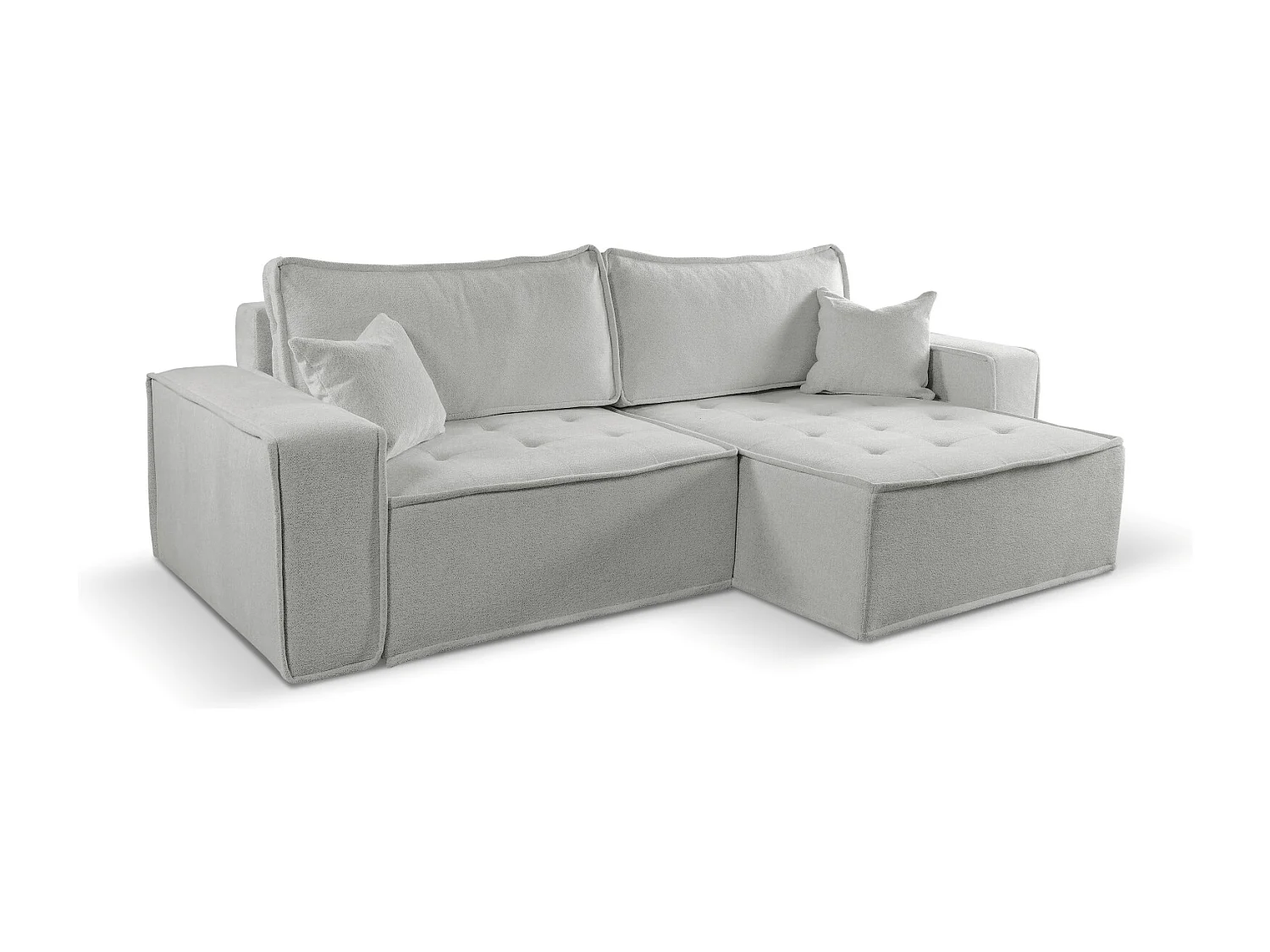 Canapé d'angle Bohoo en L avec convertible, tissu Raven, beige foncé, droite