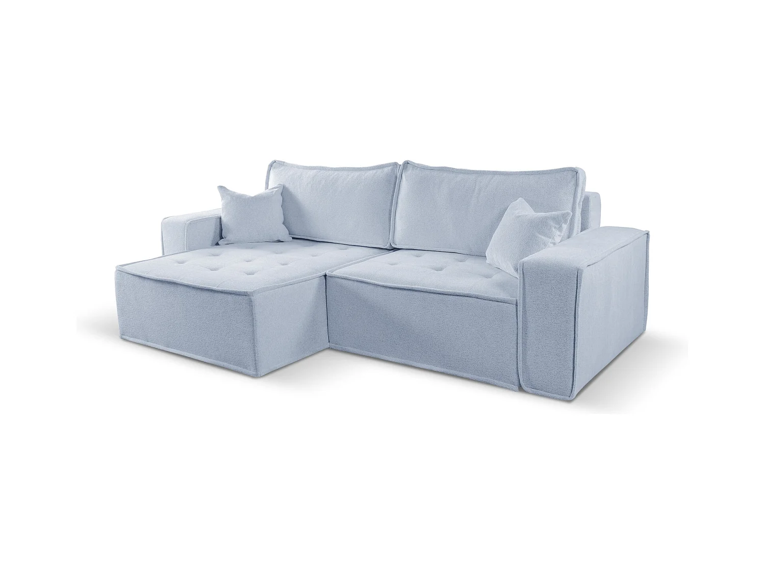 Canapé d'angle Bohoo en L avec convertible, tissu Raven, gris clair, gauche