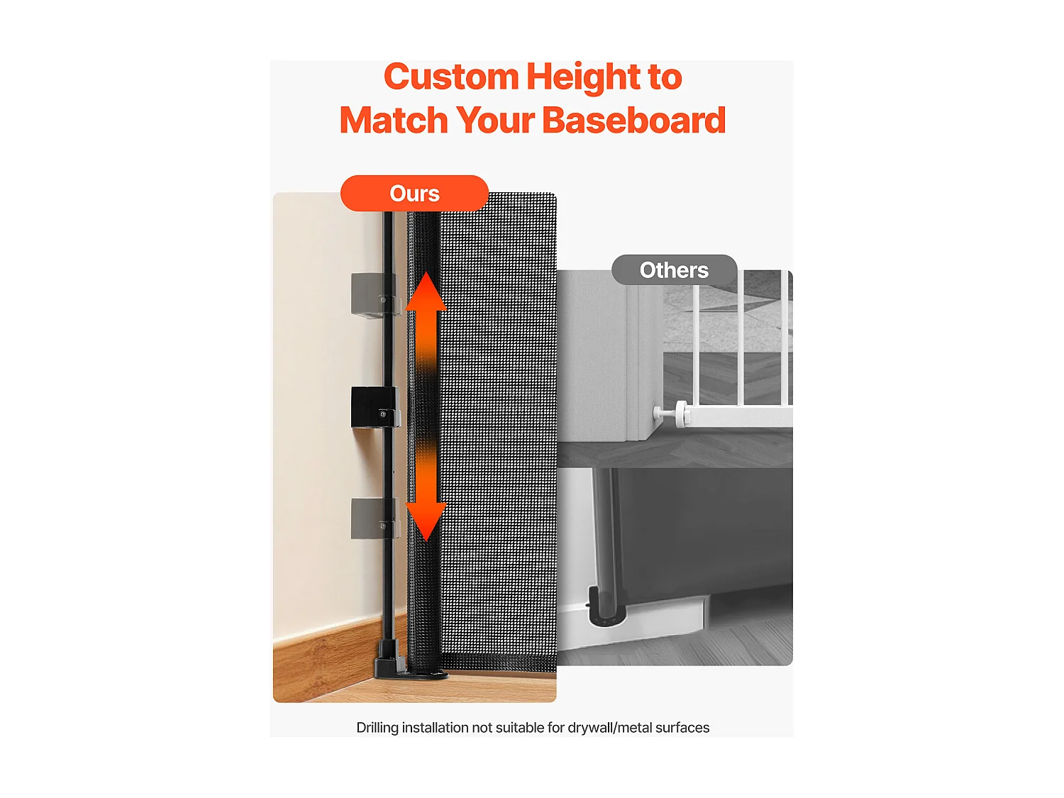 Barrière de Sécurité SucceBuy Extensible, Clôture en Maille 185 cm de Large et 98 cm de Haut, Barrière Rétractable pour Animaux de Compagnie