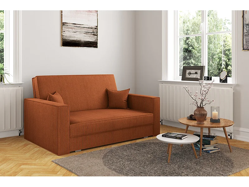 Klassisches Sofa, Schlaffunktion, AMERICA - Stoff Poso Ziegel