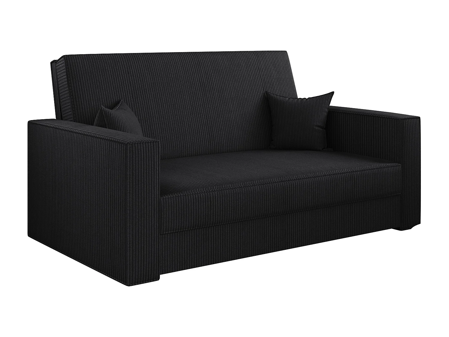 Canapé convertible classique AMERICA - Tissu Poso Noir