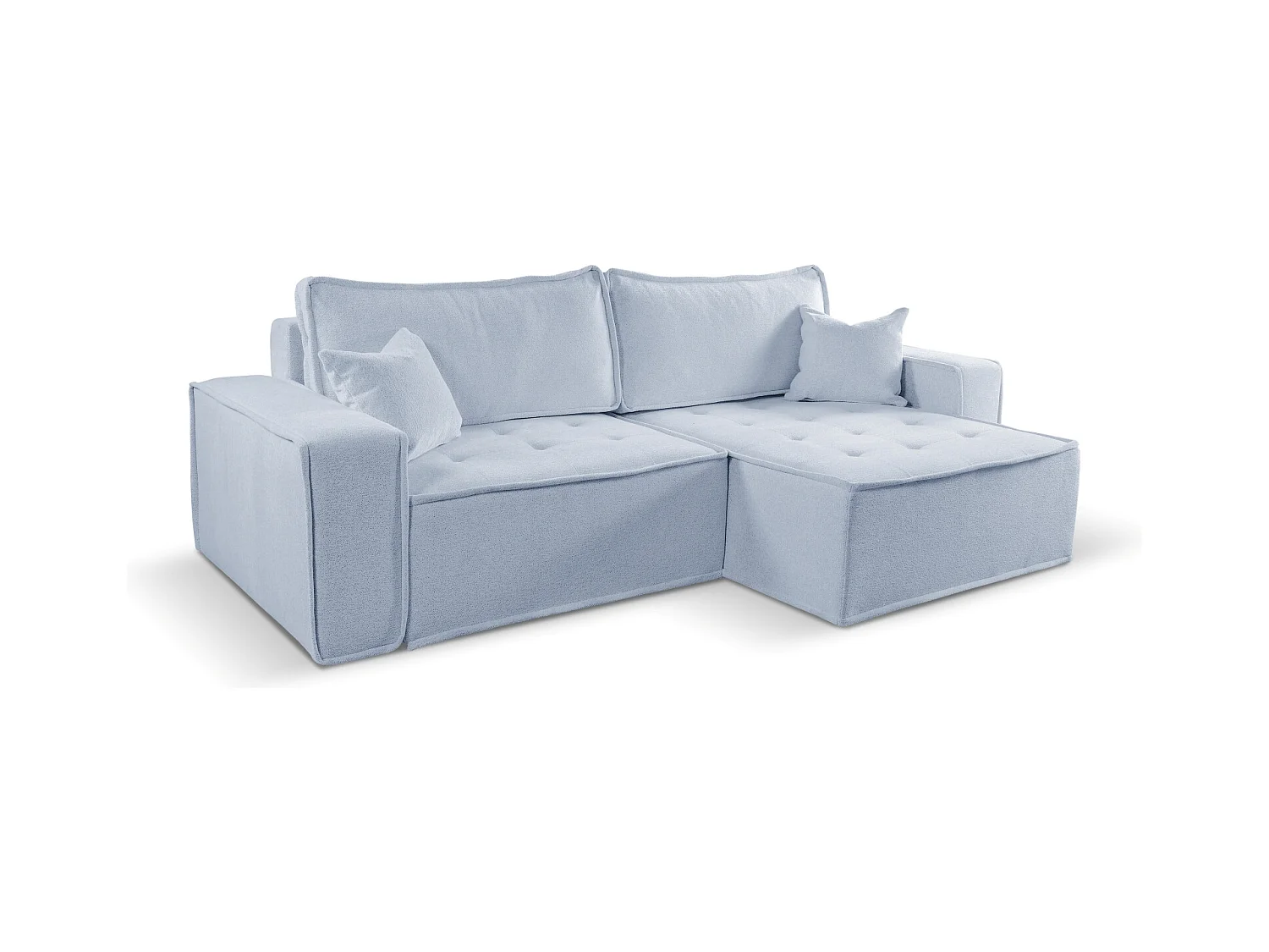 Canapé d'angle Bohoo en L avec convertible, tissu Raven, gris clair, droit