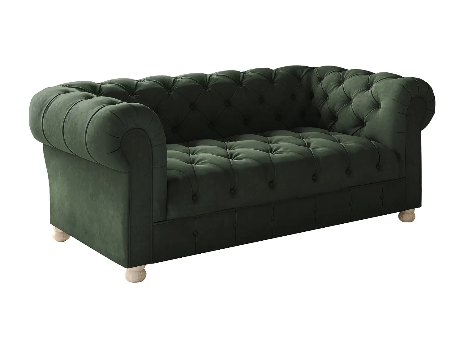CHESTERFIELD tweezitsbank, Whisper-stof, groen