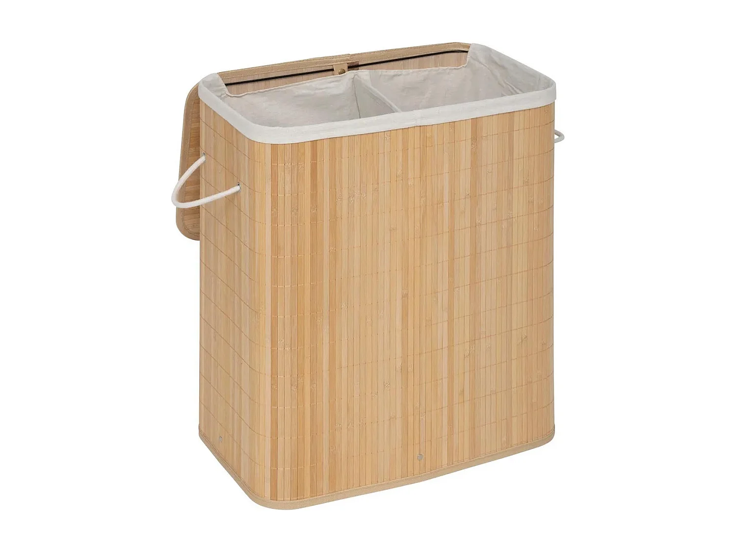 Panier à Linge Double "Bambou" 100L Naturel
