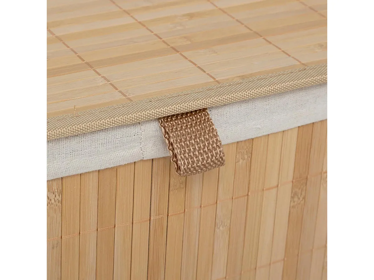 Panier à Linge Double "Bambou" 100L Naturel