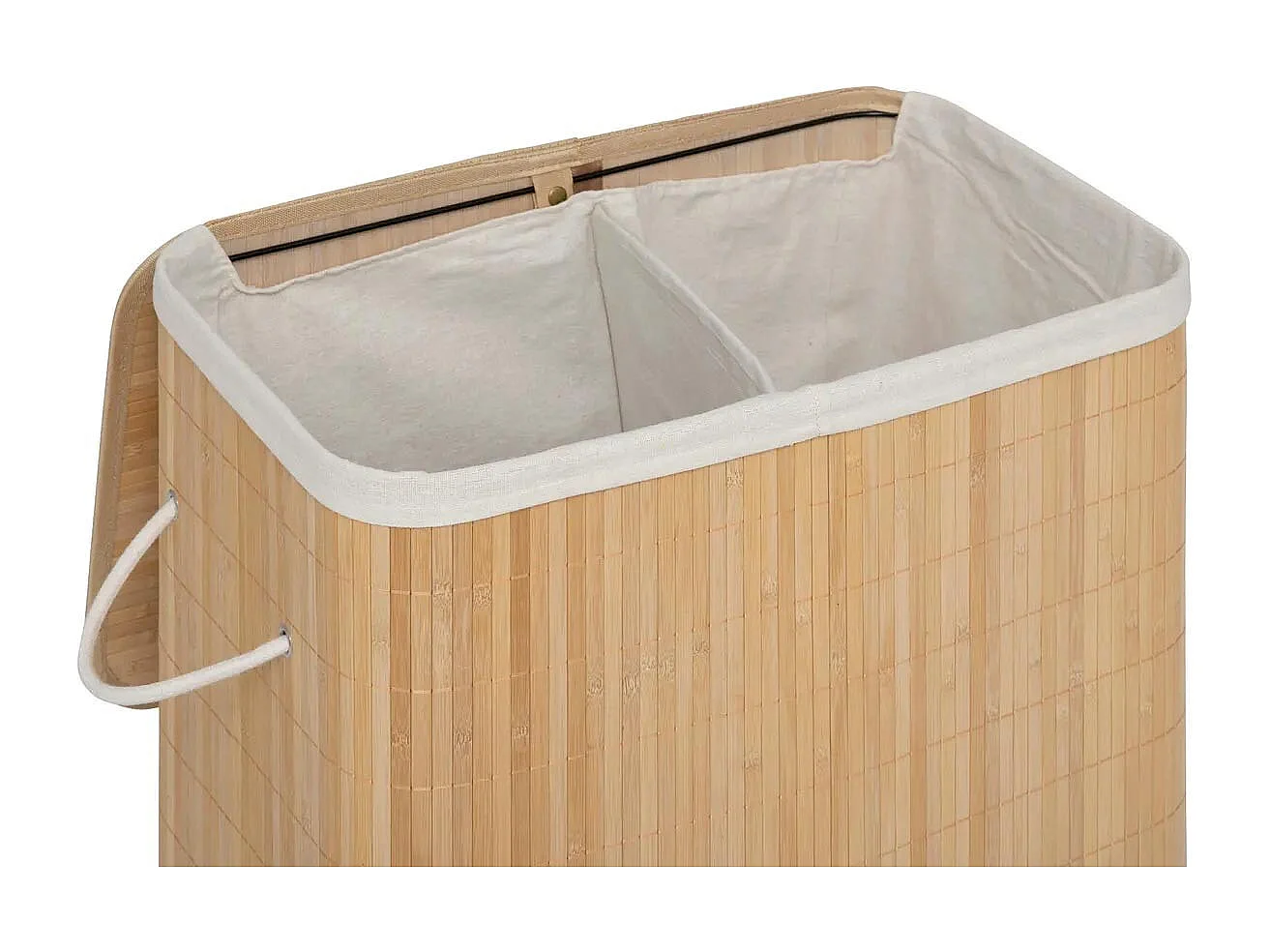 Panier à Linge Double "Bambou" 100L Naturel