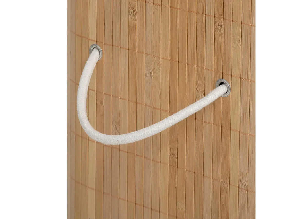 Panier à Linge Double "Bambou" 100L Naturel