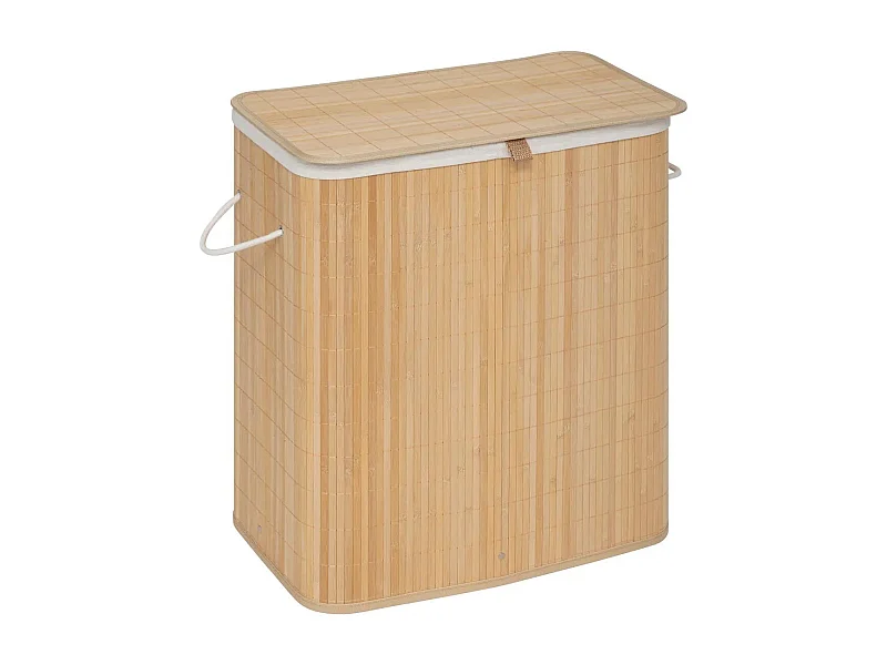 Panier à Linge Double "Bambou" 100L Naturel