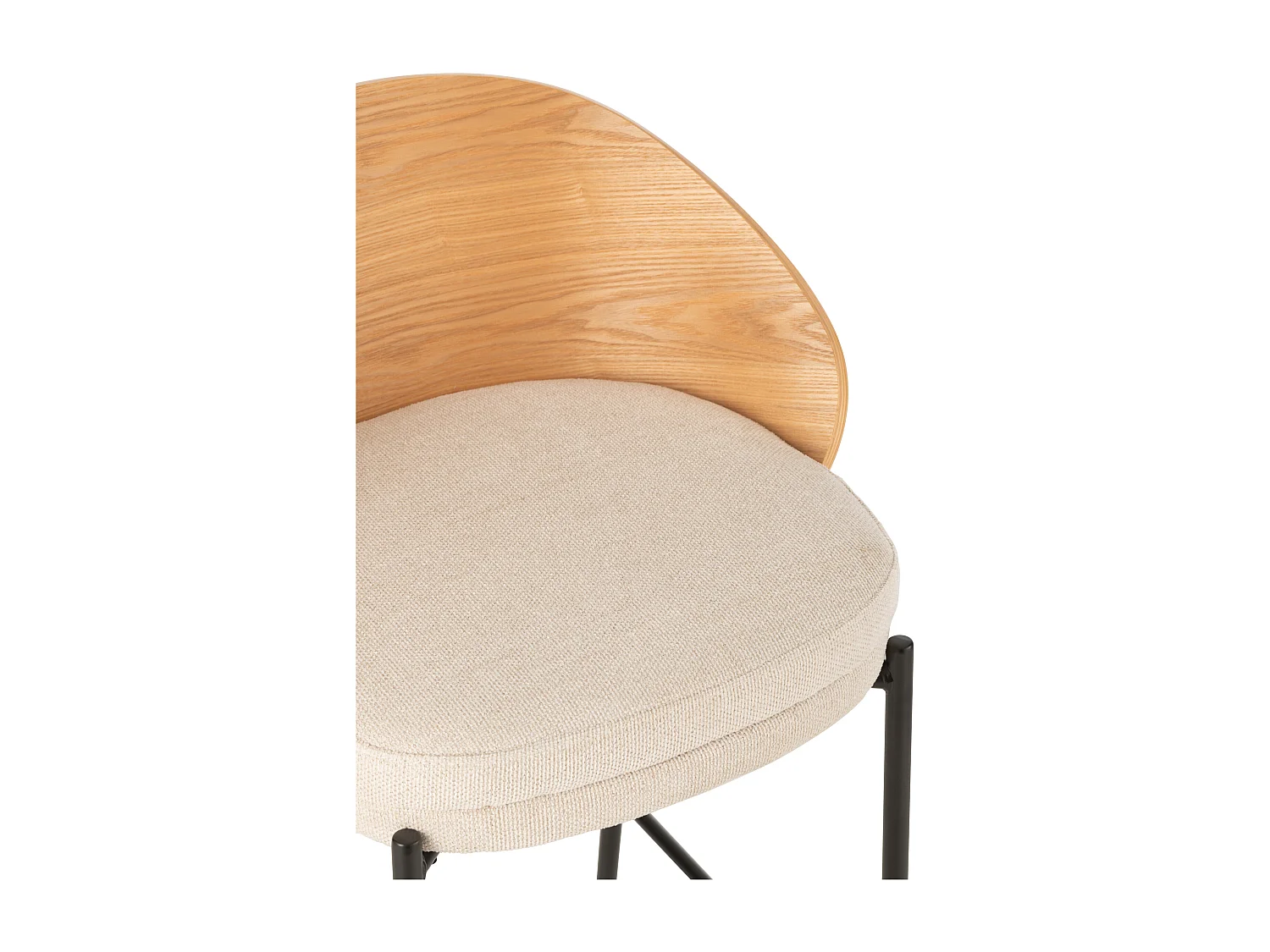 Chaise de Bar Design "Lone" 97cm Naturel & Beige