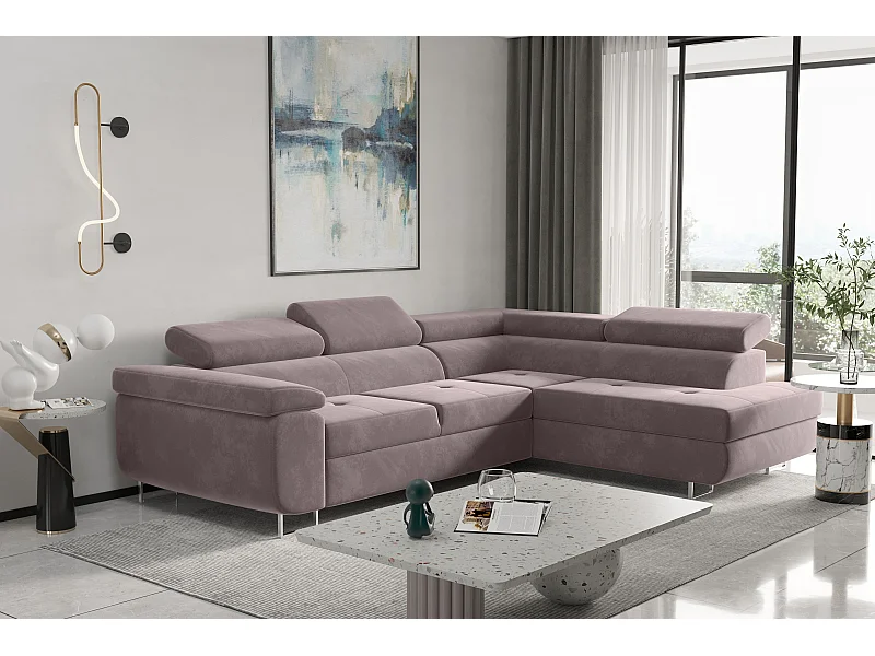 Ecksofa ATOM Mit Schlaffunktion, Stoff Monolith, Violett, Rechts