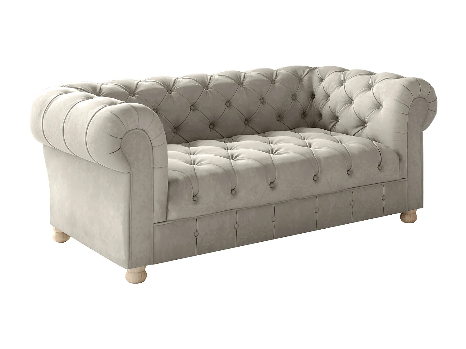 CHESTERFIELD tweezitsbank, Whisper-stof, crème