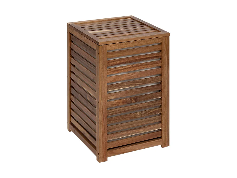 Panier à Linge en Bois "Acacia" 65L Marron
