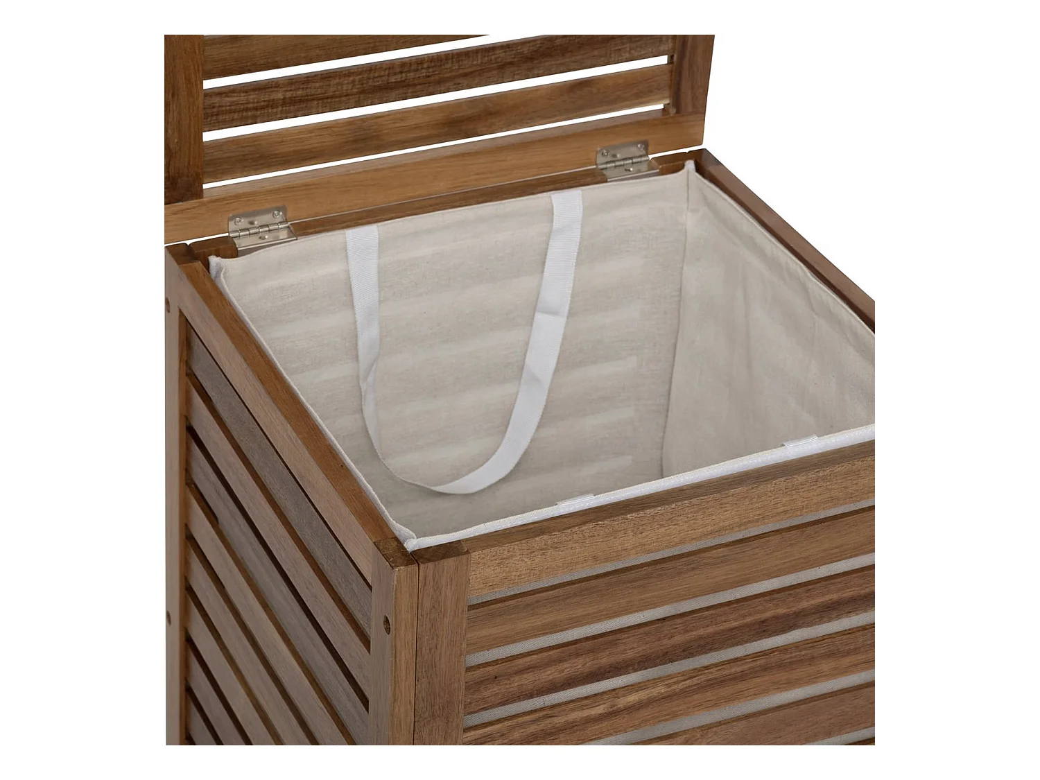 Panier à Linge en Bois "Acacia" 65L Marron