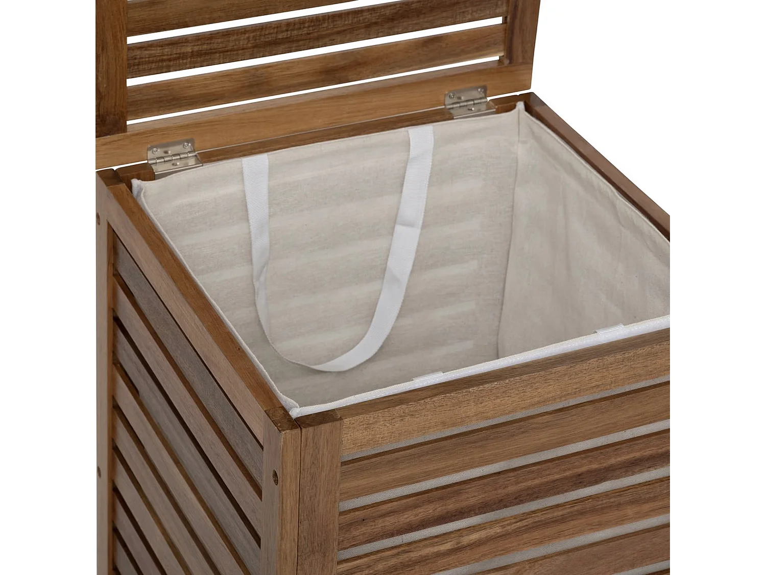 Panier à Linge en Bois "Acacia" 65L Marron