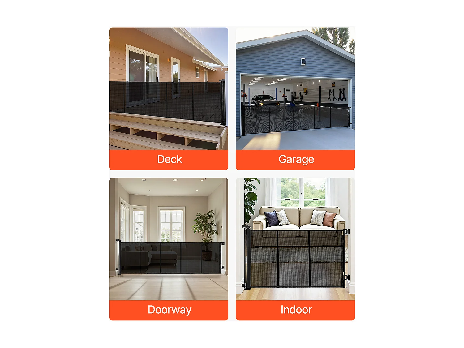 Barrera de Seguridad SucceBuy Extensible, Valla en Malla Hasta 310 cm de Ancho y 79,5 cm de Alto, Barrera Retráctil con Bandas Reforzadas