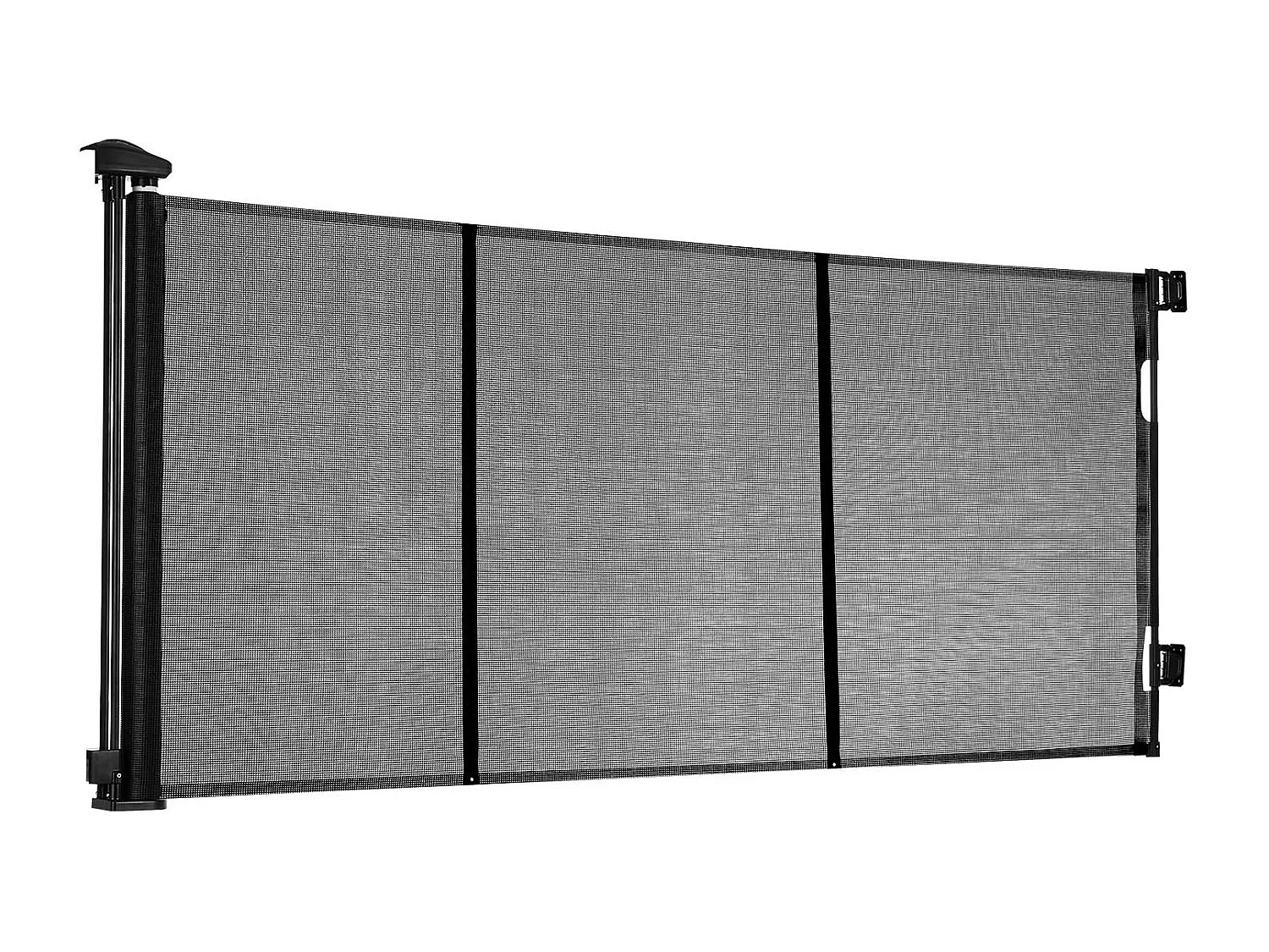 Barrera de Seguridad SucceBuy Extensible, Valla en Malla Hasta 310 cm de Ancho y 79,5 cm de Alto, Barrera Retráctil con Bandas Reforzadas